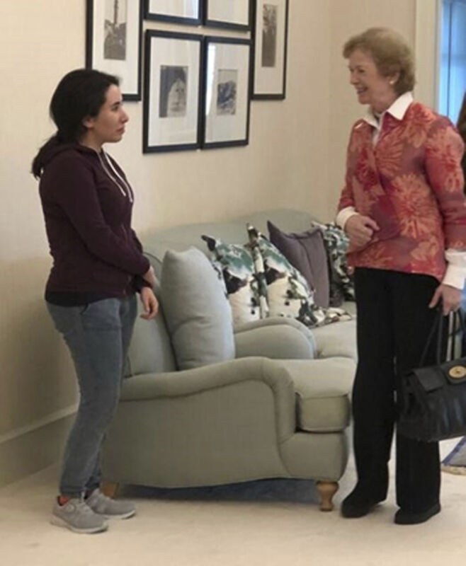 Sheikha Latifa with Ms Robinson in Dubai (United Arab Emirates Ministry of Foreign Affairs and International Cooperation via AP) Sheikha Latifa with Ms Robinson in Dubai (United Arab Emirates Ministry of Foreign Affairs and International Cooperation via AP)