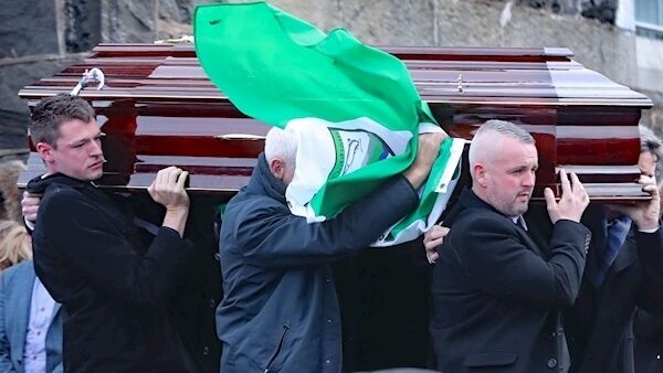 The funeral of Micheal Roarty at the Sacred Heart Church in Dunlewey, in County Donegal. Picture: Niall Carson/PA Wire The funeral of Micheal Roarty at the Sacred Heart Church in Dunlewey, in County Donegal. Picture: Niall Carson/PA Wire