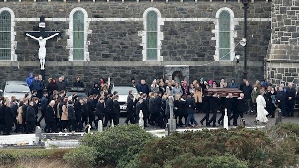 The funeral of Micheal Roarty at the Sacred Heart Church in Dunlewey, in County Donegal. Pictures: Niall Carson/PA Wire The funeral of Micheal Roarty at the Sacred Heart Church in Dunlewey, in County Donegal. Pictures: Niall Carson/PA Wire
