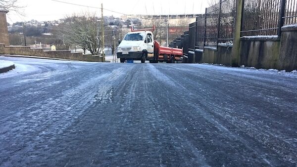 Some of the icy road conditions in the past week. Pic: Larry Cummins.