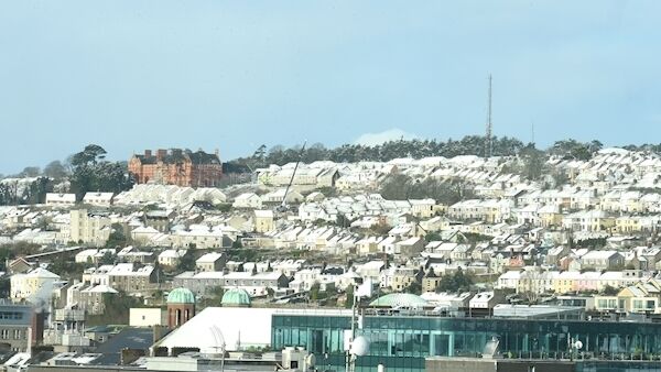A snow-covered Cork city this morning. Pic: Larry Cummins