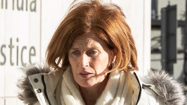 Mary Lowry outside court