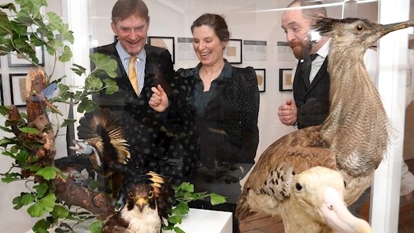 David Anderson, Lynn Scarff, director, National Museum, and Paolo Viscardi at the opening of the exhibition. Picture: Paul Sherwood