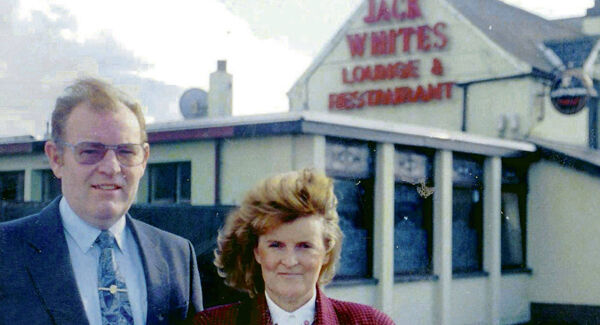 Tom and Catherine Nevin outside of Jack White's Pub, Co Wicklow