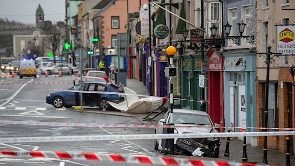The scene of the fatal accident in Castleblayney, Co Monaghan. Photos: Ciara Wilkinson