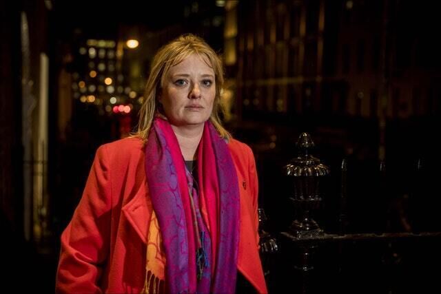 Mairia Cahill outside Buswells Hotel in Dublin after her meeting with Sinn Féin leader Mary Lou McDonald (Liam McBurney/PA)