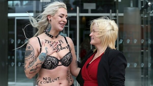 Leona O’Callaghan (right, 37) hugs consent protester Stacie Ellen Murphy outside the Central Criminal Court in Dublin today after Patrick O’Dea (51) of Pike Avenue, Limerick, was sentenced to 17 years for Leona O'Callaghan's rape and sexual assault on dates in 1994 and 1995. O’Dea pleaded guilty on the second day of his trial. Photo: Laura Hutton/Collins Photo Agency Leona O’Callaghan (right, 37) hugs consent protester Stacie Ellen Murphy outside the Central Criminal Court in Dublin today after Patrick O’Dea (51) of Pike Avenue, Limerick, was sentenced to 17 years for Leona O'Callaghan's rape and sexual assault on dates in 1994 and 1995. O’Dea pleaded guilty on the second day of his trial. Photo: Laura Hutton/Collins Photo Agency