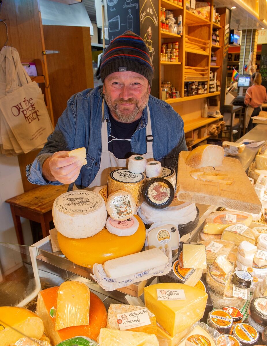 Joe McNamee with his selection of cheese at On The Pigs Back in the English Market, Cork. Picture Dan Linehan