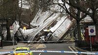 Wind blows down 200 sq metres of scaffolding in London