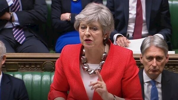Theresa May addressing Commons this afternoon. Theresa May addressing Commons this afternoon.