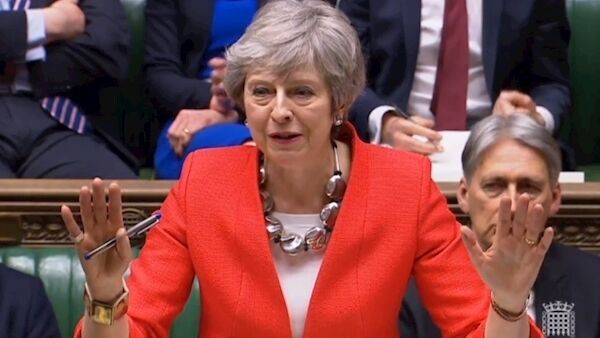 Theresa May addressing Commons this afternoon. Theresa May addressing Commons this afternoon.