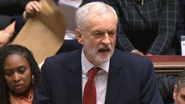 Labour leader Jeremy Corbyn speaks after Prime Minister Theresa May lost the vote this evening. Picture: PA