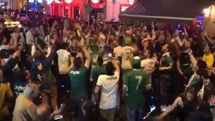 VIDEO: Brazilian soccer fans take over Temple Bar to celebrate home team's victory