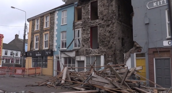 Watch: The collapse of a building front in Bandon, West Cork