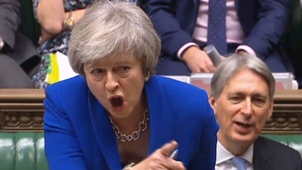 UK prime minister Theresa May speaks during Prime Minister’s Questions in the House of Commons, London, amid Brexit turmoil. Picture: PA