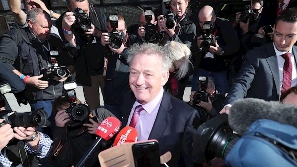 Candidate Peter Casey arrives at Dublin Castle, as counting of votes begins in the presidential election, with incumbent Michael D Higgins later to secure a landslide victory. Picture: PA