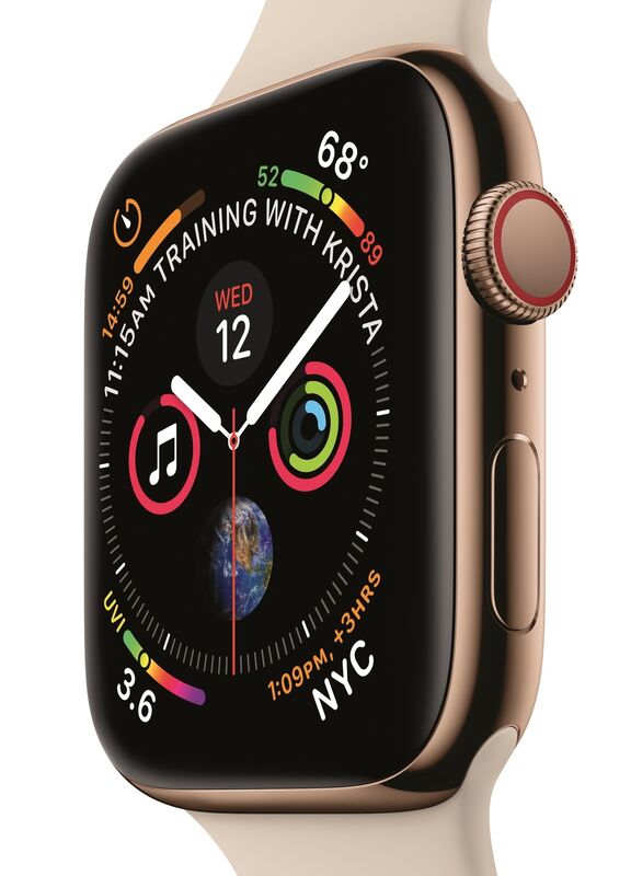 Apple Watch Series 4 comes in two new sizes with a bigger screen.