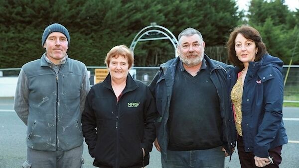 Magheracloone residents affected by the Gyproc subsidence, Damian Martin, Bernie and Gerry Collins, and Geraldine Ward.