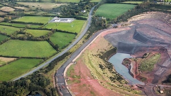 An aerial image of the Gyproc open cast mine and Magheracloone Mitchells GFC and Community Centre. Picture: Pat Byrne