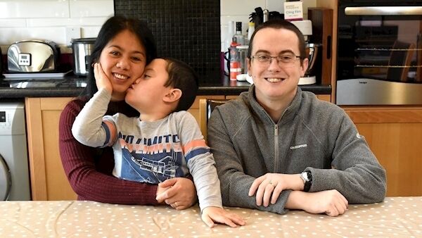 Ian and Josie Diamond, from Walkinstown, in Dublin, with their son, Dylan, 5, who has autism and is receiving no formal education. Picture: Moya Nolan