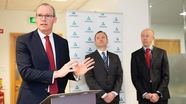 Simon Coveney at the Version 1 opening in Cork. Picture: Darragh Kane.