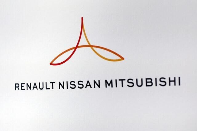 The logo of the Renault-Nissan-Mitsubishi alliance (Thibault Camus/AP)