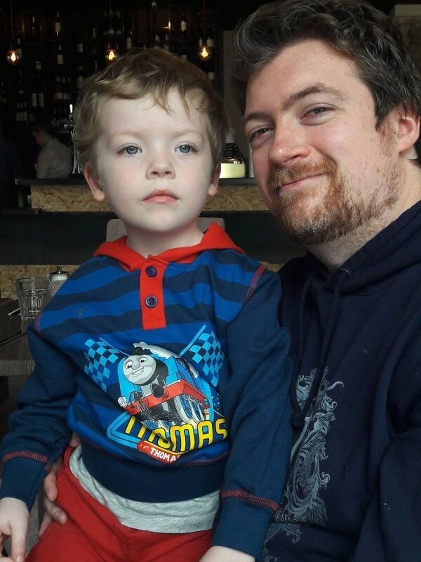 David O'Mahony and his son jacob. David O'Mahony and his son jacob.