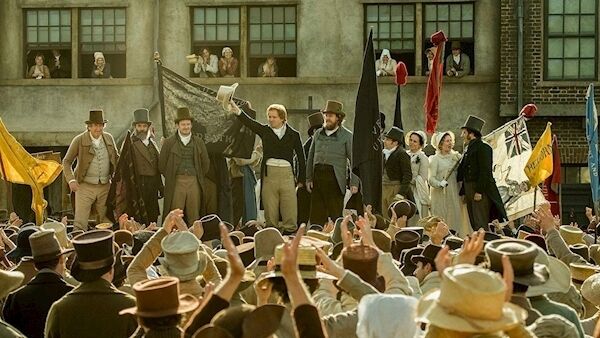 A scene from Peterloo, Peter Leigh’s film about events in Manchester in 1819.