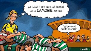 Women running the line, if not the world