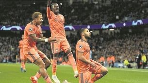 More European misery for Manchester City as Lyon shock Blues