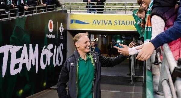GOOD HANDS: Ireland head coach Joe Schmidt greeted by  supporters at the Aviva Stadium: ‘I feel that Irish rugby is in good hands. The management and players have been incredible to work with and the tremendous support we have had, particularly at home in the Aviva, but where ever we have travelled has beenuplifting.’ Picture: Seb Daly.