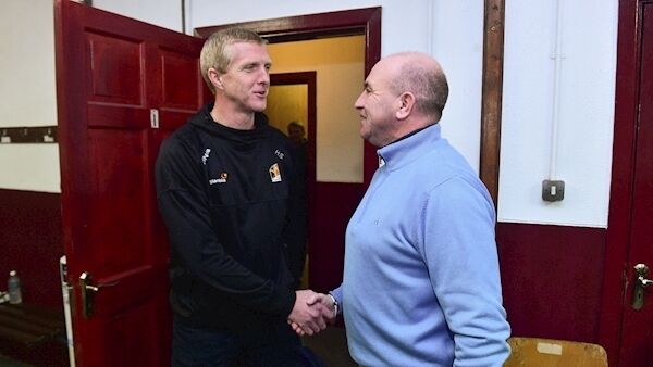 Kilkenny's Henry Shefflin with team manager on the day DJ Carey before the Benefit Match between Tipperary and Kilkenny at Bishop Quinlan Park. Photo by Matt Browne/Sportsfile