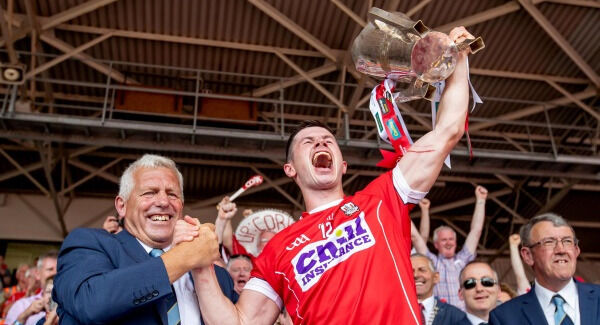 Seamus Harnedy lifts the Munster title. Seamus Harnedy lifts the Munster title.