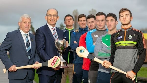 At the launch of the Co-Op Superstores Munster Hurling League 2019 were erry O’Sullivan, Chairman Munster Council, Jim Woulfe, CEO Dairygold with Conor Cleary, Clare, Seamus Callanan, Tipperary, Seamus Harnedy, Cork, Stephen Bennett, Waterford, Sean Fin, Limerick and Jordan Conway, Kerry. Photo: Arthur Ellis.
