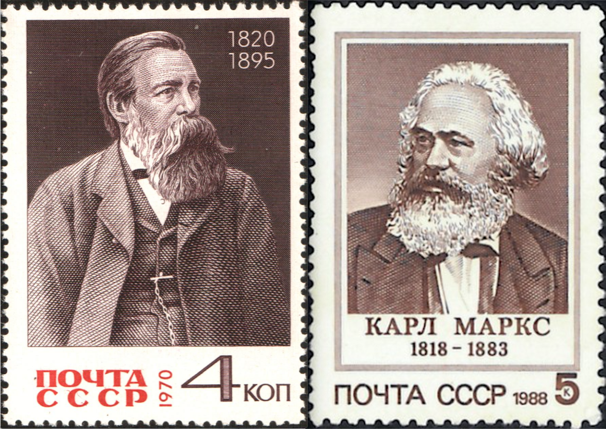Friedrich Engels and Karl Marx, authors of the Communist Manifesto. Wikipedia