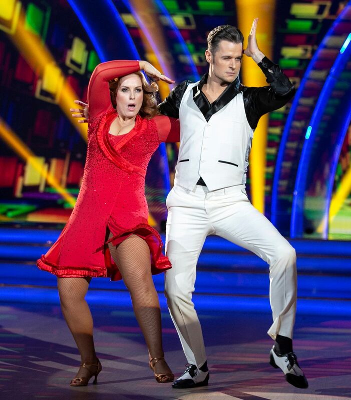 Clelia Murphy and Vitali Kozmin dance a salsa to ’Night Fever’. The ‘Fair City’ star is fast becoming a favourite of the judges.