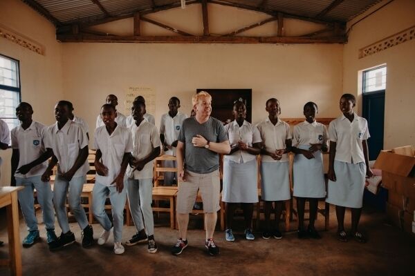 Tommy Fleming on the ground in Rwanda where he recorded Bothar's Christmas song, ‘Give A Little Bit’. Photo: Sean Curtin, True Media.