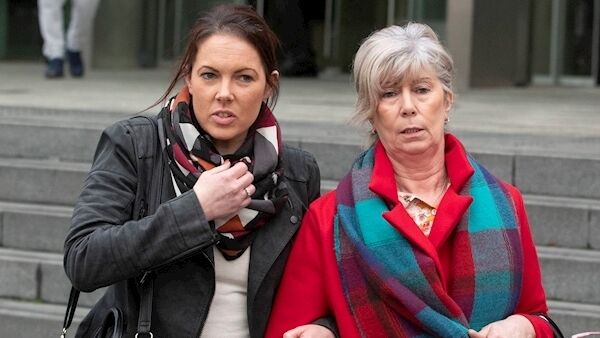 Michelle Ryan and Mary Ryan, daughter and ex-wife of Bobby Ryan, leaving court in February. Photo: Collins Courts.