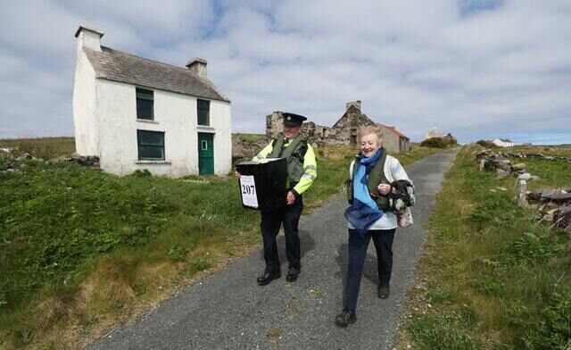 Residents on remote Atlantic islands off the coasts of Donegal, Galway and Mayo cast their votes a day early (Niall Carson/PA)