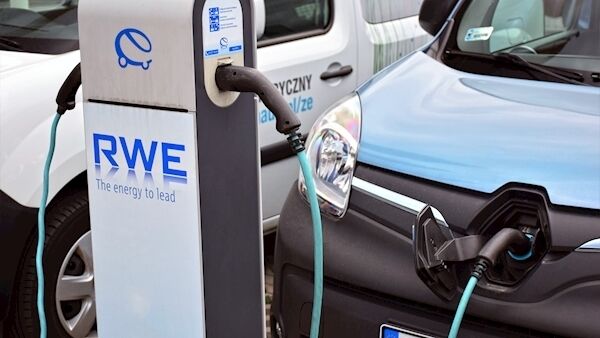 A Renault Kangoo ZE being charged.