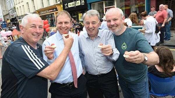 Mick Scully of Murphy Pharmacy, Patrick Leader of Leader Menswear, Brendan O'Sullivan of Reflex Clothing and Michael Creedon of Bradley's Off-Licence.