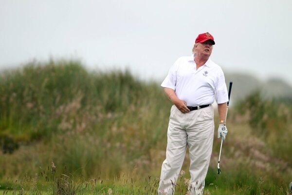 Donald Trump playing golf at Doonbeg last year. Donald Trump playing golf at Doonbeg last year.