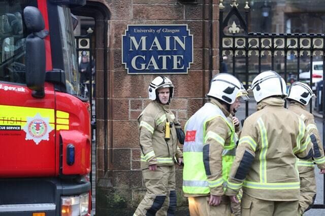 A controlled explosion was carried out on the package found at the University of Glasgow (Andrew Milligan/PA)