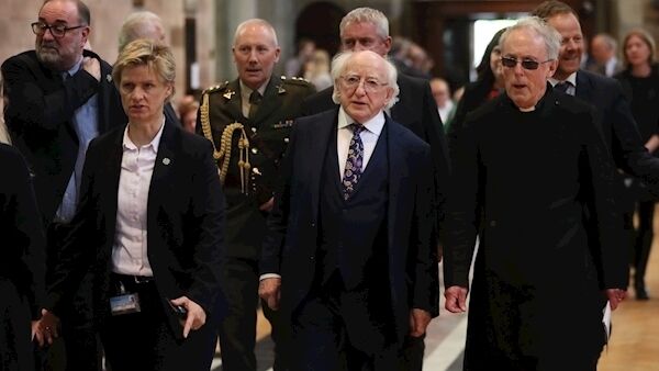 President Michael D Higgins before the funeral service for murdered journalist Lyra McKee at St Anne's Cathedral in Belfast. (Brian Lawless/PA Wire)