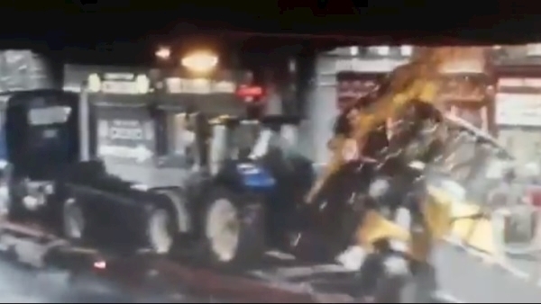 Watch: 'People could have been killed' - Load carried by truck collides with Dublin bridge