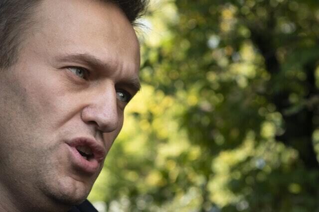 Russian opposition leader Alexei Navalny speaks to the media (Dmitri Serebryakov?AP)