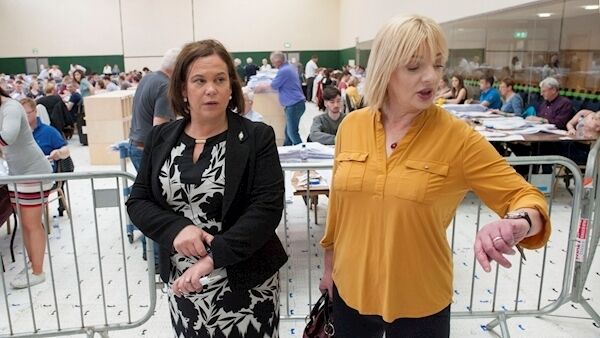 Ni Riada and McDonald at the count centre in Cork