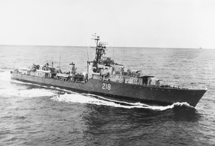 Demara worked aboard HMCS Cayuga as ship’s doctor (pictured in 1954). Demara worked aboard HMCS Cayuga as ship’s doctor (pictured in 1954).