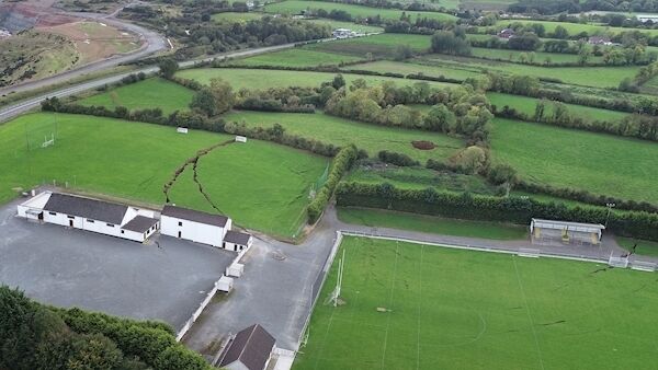 Magheracloone Gaelic Football Club in Co Monaghan which was forced to shut after the collapse of a mine caused sinkholes to appear in its pitch. Picture: PA