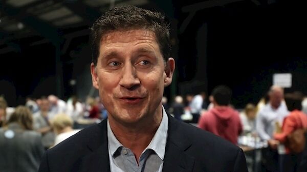 Green Party Leader Eamon Ryan speaks to the media at the RDS in Dublin. Picture: Niall Carson/PA Wire